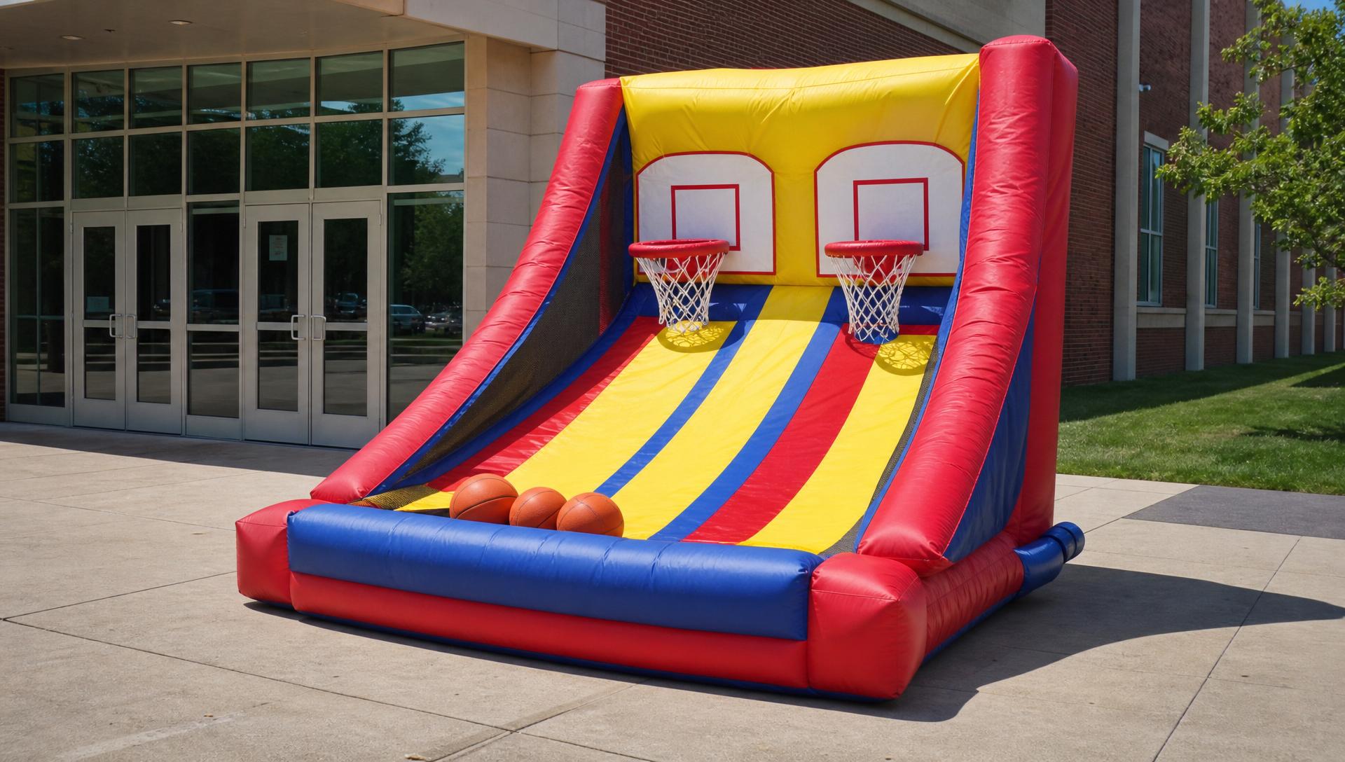 Inflatable basketball shootout game at a Martinsburg WV school event