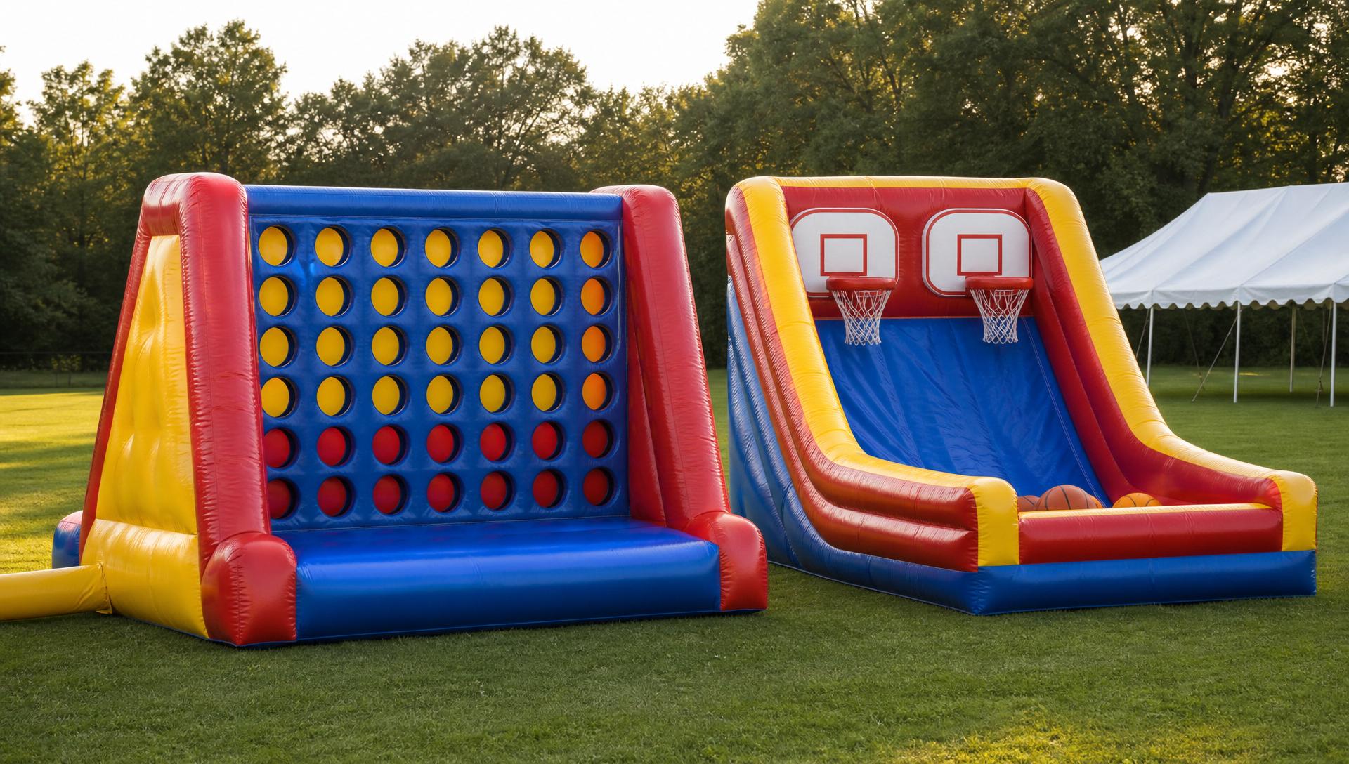 Interactive inflatable games at a Berkeley County WV company picnic