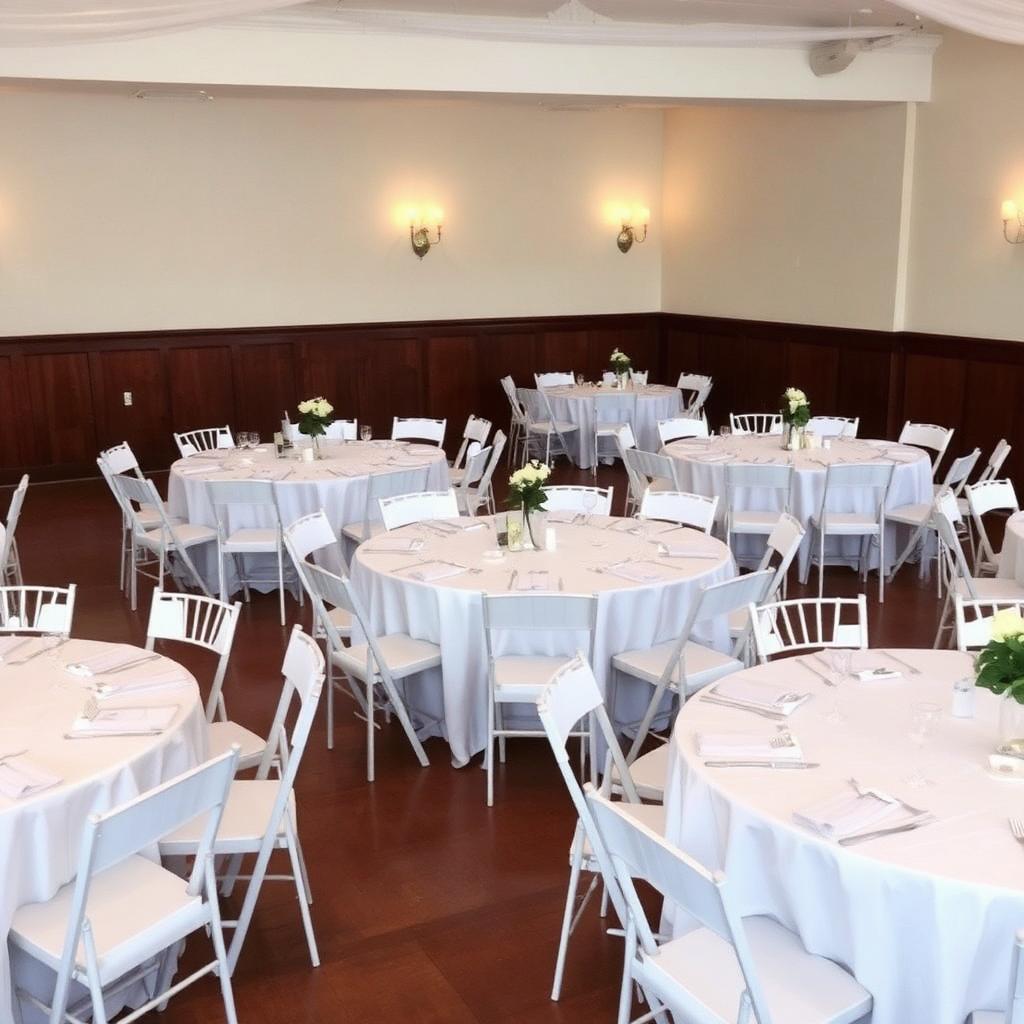 Round tables set up for a wedding reception in Martinsburg WV