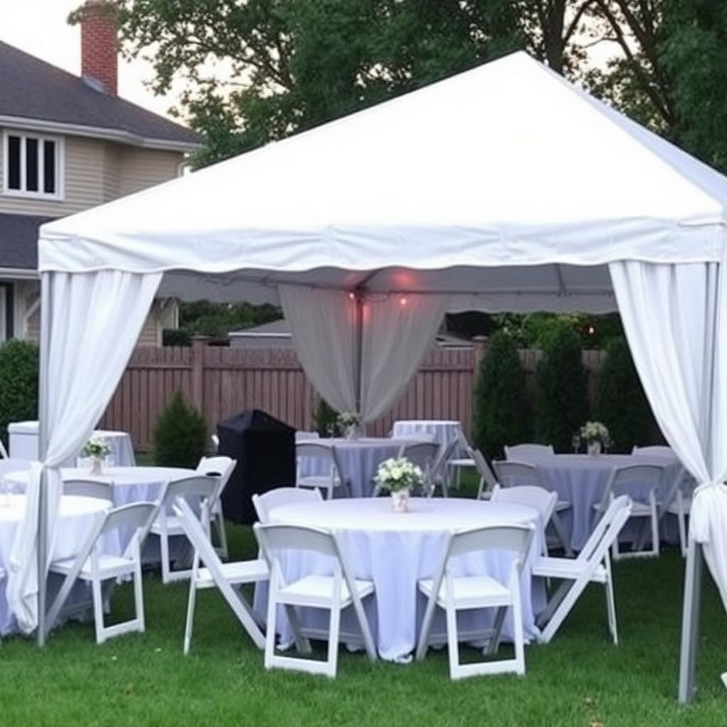 Graduation party under a rental tent in a Martinsburg WV backyard