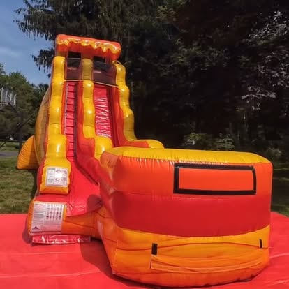 Fire themed inflatable slide rental from Party King Rentals